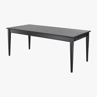 Maisons du Monde Black 8-10 Seater Dining Table with 2 Drawers L200 Cambronne