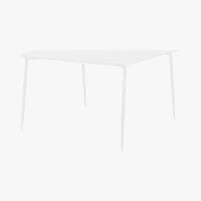 Maisons du Monde Square White Metal 8-Seater Garden Table L120 Zinav