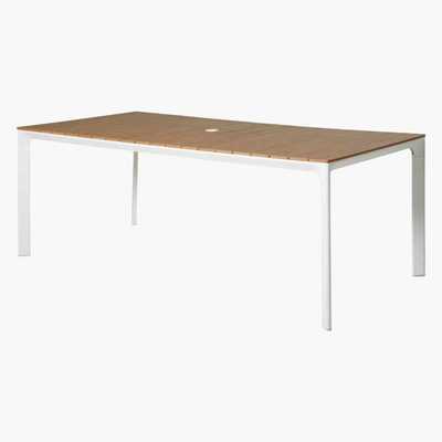 Maisons du Monde White Aluminium 6-8 Seater Garden Table L200 Fuji