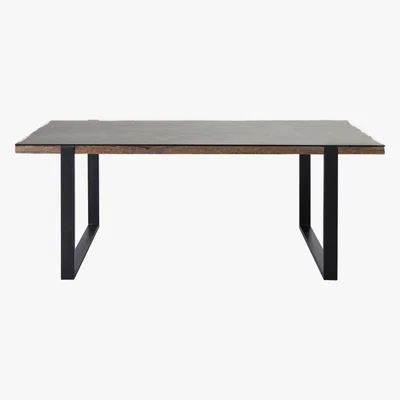 Maisons du Monde Recycled Oak and Tempered Glass 6/8-Seater Dining Table W200 Ruben