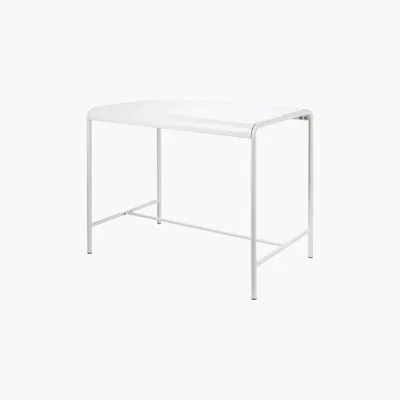 Maisons du Monde White Metal 4-Seater Counter-Height Garden Table L130 Batignolles