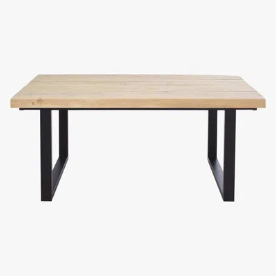 Maisons du Monde Solid Oak Beam 6/8-Seater Dining Table W180 Malouine