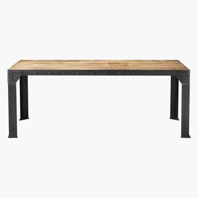 Maisons du Monde Solid Mango Wood and Metal 8-10-Seater Industrial Dining Table L200 Factory