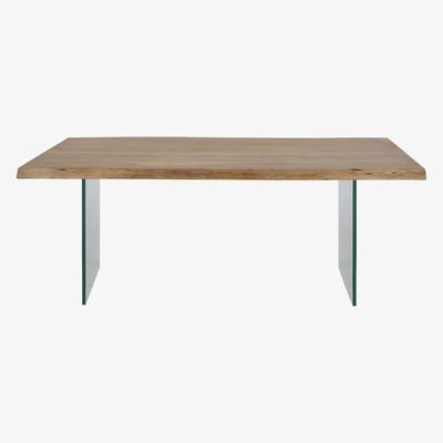 Maisons du Monde 8/10-person dining table in solid acacia and tempered glass L200cm