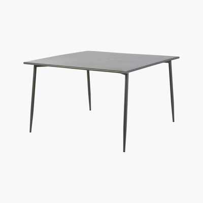 Maisons du Monde Anthracite Grey Metal 8-Seater Garden Table L120 Zinav