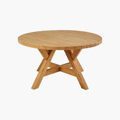 Maisons du Monde Round 6-Seater Recycled Teak Garden Table D140 Tecka