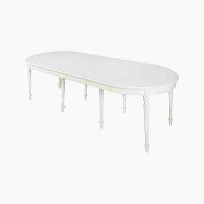 Maisons du Monde Round White Birch Extendible 4-14 Seater Dining Table W 120-280 cm Louis