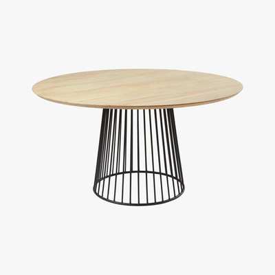 Maisons du Monde Round Mango Wood 4-6 Seater Dining Table D140 Dolores