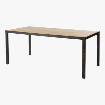 Maisons du Monde Solid Mango Wood Industrial 8-Seater Dining Table W 180 cm Century