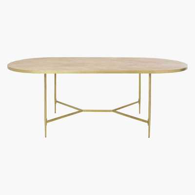 Maisons du Monde Oval Mango Wood Slatted 8/10-Seater Dining Table W220 Hana
