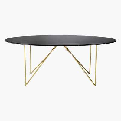 Maisons du Monde Black Marble and Metal 4-6 Seater Dining Table L200 Izmir
