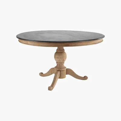 Maisons du Monde Mango wood round dining table in slate grey D 140cm Montaigne