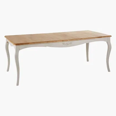 Maisons du Monde Solid Mango Wood Extendable 8-12 Seater Dining Table W 200-280 cm Castel