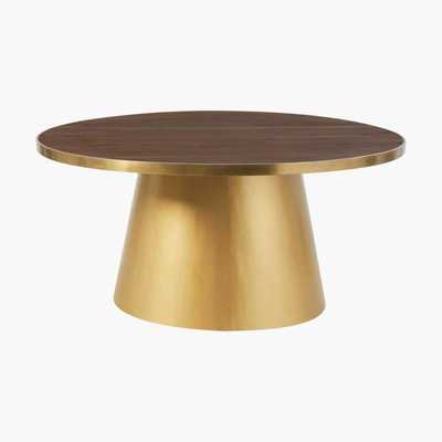 Maisons du Monde Round Acacia and Metal Coffee Table Sterling