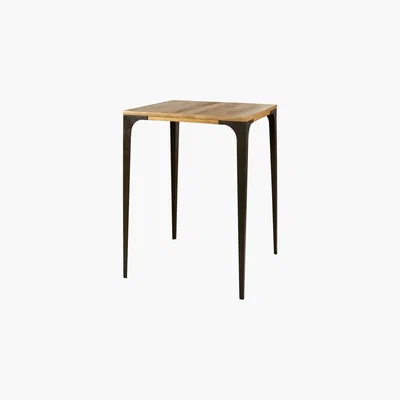 Maisons du Monde Professional High Industrial Dining Table in Pale Mango Wood L75 Metropolis Pro