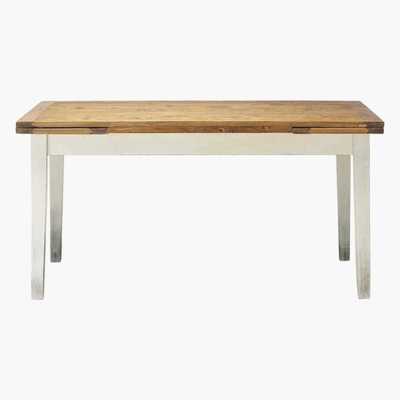 Maisons du Monde Solid Poplar Extending Dining Table L 160 Tradition