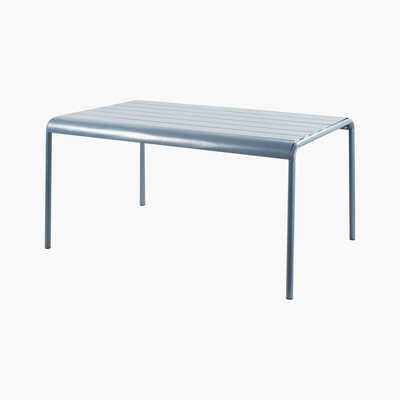 Maisons du Monde Blue Grey Metal 4-6 Seater Garden Table L140 Batignolles