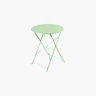 Maisons du Monde Aqua Metal Folding Garden Table D 58 cm Guinguette