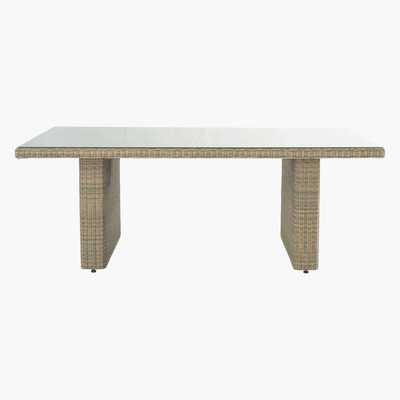 Maisons du Monde Tempered glass and wicker garden table W 200cm St Raphaël