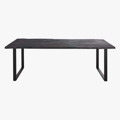 Maisons du Monde Slate Grey Oak and Metal 8/10-Seater Dining Table W220 Léone