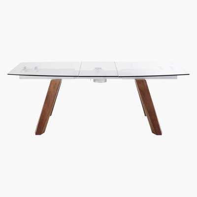 Maisons du Monde 8-10-Seater Glass and Poplar Extendable Dining Table W165-210 Pegasus