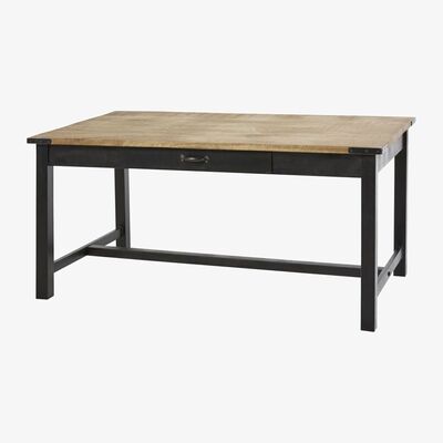 Maisons du Monde Metal and Mango Wood 6-8 Seater Dining Table W160