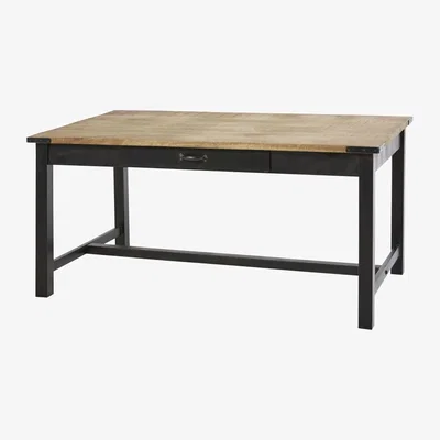 Maisons du Monde Metal and Mango Wood 6-8 Seater Dining Table W160