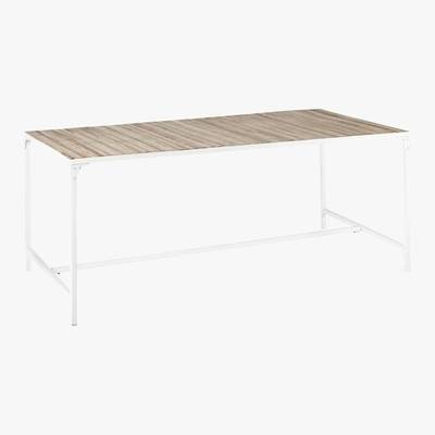 Maisons du Monde White Metal 6/8-Seater Dining Table