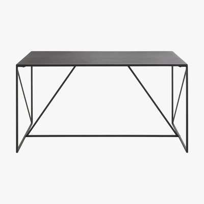 Maisons du Monde 6-Seater Black Metal Dining Table W140 Edwin
