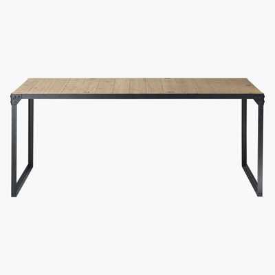 Maisons du Monde Fir Wood and Metal Industrial 8-Seater Dining Table L 180 Docks