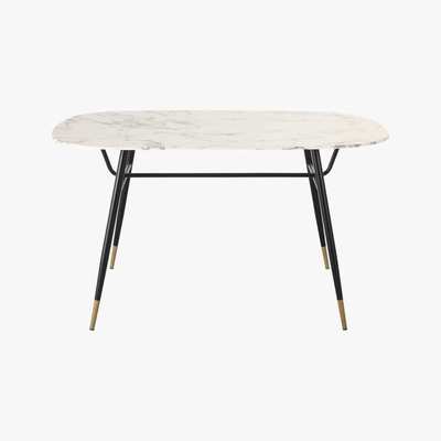 Maisons du Monde Marble-Effect Tempered Glass 4-Seater Dining Table W140 Rhea