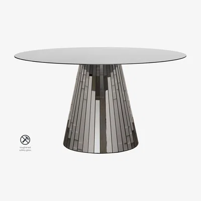 My Furniture Emmeline Smoked Mirror Dining Table