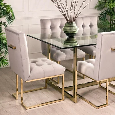 My Furniture Quad Brass Dining Table