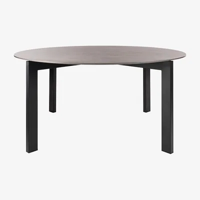 My Furniture Niven 6-8 Seat Dining Table Concrete Effect - Black Legs