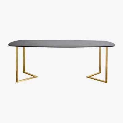 My Furniture Chevron Brass Dining Table