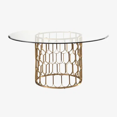 My Furniture Pino 6-8 Seat Brass Dining Table