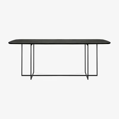 Made in Design Arc Rectangular table - / 220 x 100 cm - 8-seater / Stained oak by Ethnicraft Black