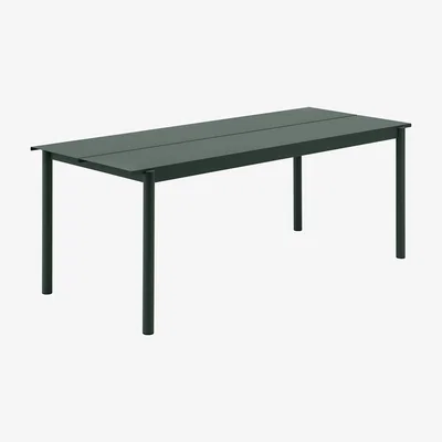 Made in Design Linear Rectangular table - / Steel - 200 x 75 cm by Muuto Green