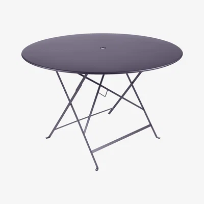 Made in Design Bistro Foldable table - Ø 117 cm - 6/8 people - Umbrella Hole by Fermob Purple