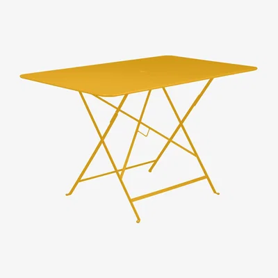 Made in Design Bistro Foldable table - / 117 x 77 cm - 6 people - Parasol hole by Fermob Yellow