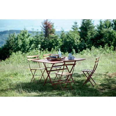 Made in Design Caractère Foldable table - / 128 x 90 cm - 6-seater / Metal by Fermob Red