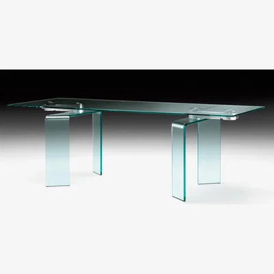 Made in Design Ray Plus Extending table by FIAM Transparent