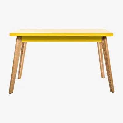 Made in Design 55 Rectangular table - 130 x 70 cm - Wood legs by Tolix Yellow/Natural wood
