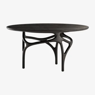 Made in Design Cena INDOOR Round table wood brown / Ø 150 cm (8 people) - Teak Tray - MORPHO