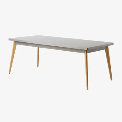 Made in Design Rectangular table 55 chêne metal / 200 x 95 cm - Reissued 1955 / 10 persons - Tolix