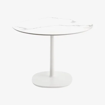 Made in Design Multiplo indoor/outdoor - Round table - / Marble effect - Ø 78 cm by Kartell White