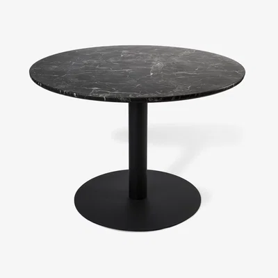 Made in Design Slab Round table - / Ø 110 x H 75 cm - Marble-effect resin by Pols Potten Black