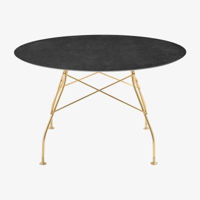 Made in Design Glossy Marble Round table - / Ø 128 cm - Marble-effect sandstone by Kartell Brown