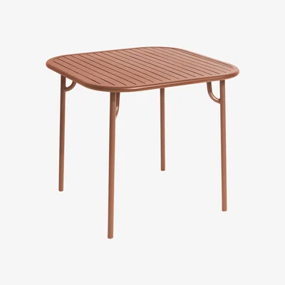 Made in Design Week-end Bistrot Square table - / 85 x 85 cm - Aluminium by Petite Friture Brown