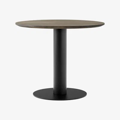 Made in Design In Between SK11 Round table - / Central leg - Ø 90 - Oak by &tradition Brown